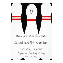 Invitation de fête d'anniversaire de bowling
