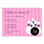 Invitation de fête d'anniversaire de bowling - ros