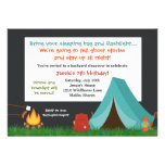 Invitation de fête d'anniversaire de camping