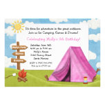 Invitation de fête d'anniversaire de camping pour 