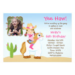 Invitation de fête d'anniversaire de cheval de cow