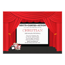 Invitation de fête d'anniversaire de cinéma et de 