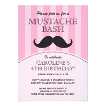 Invitation de fête d'anniversaire de coup de moust