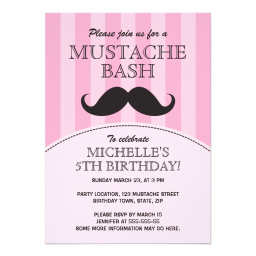Invitation de fête d'anniversaire de coup de moust