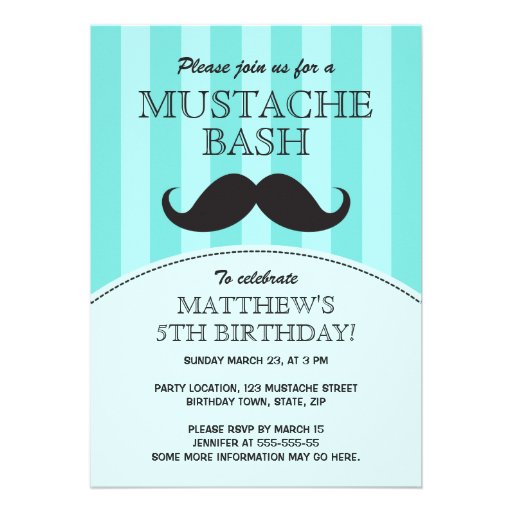 Invitation de fête d'anniversaire de coup de moust