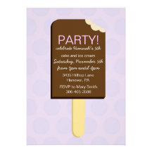 Invitation de fête d'anniversaire de crème glacée,