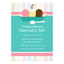 Invitation de fête d'anniversaire de crème glacée