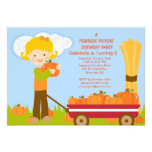 Invitation de fête d'anniversaire de cueillette de