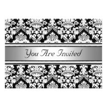 Invitation de fête d'anniversaire de damassé
