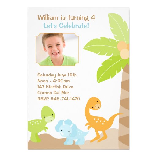 Invitation de fête d'anniversaire de dinosaure