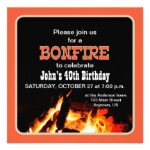 Invitation de fête d'anniversaire de feu
