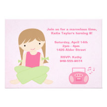 Invitation de fête d'anniversaire de filles