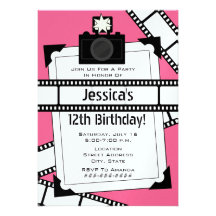 Invitation de fête d'anniversaire de film et de ph