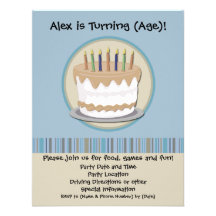 Invitation de fête d'anniversaire de gâteau de ble