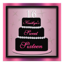 Invitation de fête d'anniversaire de gâteau posé
