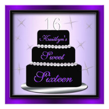 Invitation de fête d'anniversaire de gâteau posé
