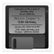 Invitation de fête d'anniversaire de geek de disqu
