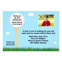 Invitation de fête d'anniversaire de golf