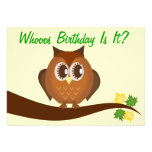 Invitation de fête d'anniversaire de hibou de huée