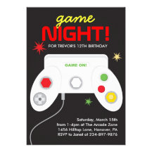 Invitation de fête d'anniversaire de jeux vidéo d'