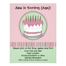 Invitation de fête d'anniversaire de la fille rose