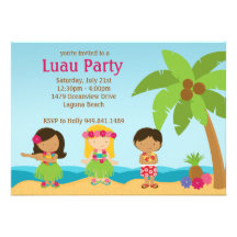 Invitation de fête d'anniversaire de Luau