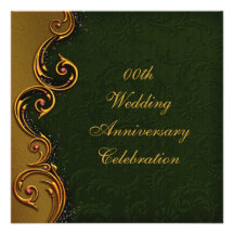 Invitation de fête d'anniversaire de mariage d'or 