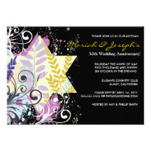 Invitation de fête d'anniversaire de mariage juif 