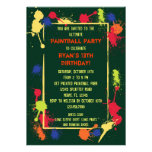 Invitation de fête d'anniversaire de Paintball