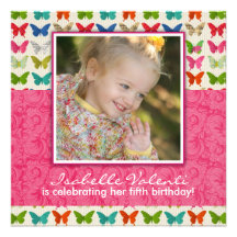 Invitation de fête d'anniversaire de papillon