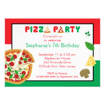 Invitation de fête d'anniversaire de partie de piz