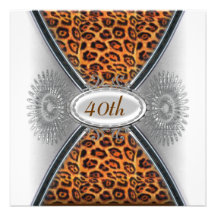 Invitation de fête d'anniversaire de peau de léopa