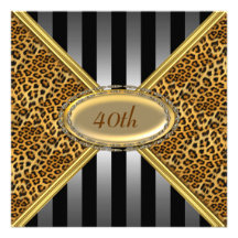 Invitation de fête d'anniversaire de peau de léopa