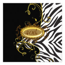 Invitation de fête d'anniversaire de peau de zèbre