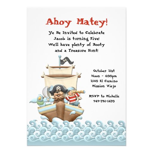 Invitation de fête d'anniversaire de pirate