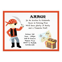 Invitation de fête d'anniversaire de pirate
