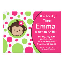 Invitation de fête d'anniversaire de pois de rose 