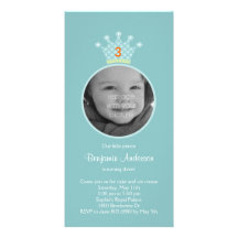 Invitation de fête d'anniversaire de prince Photo Cartes De Vœux Avec Photo