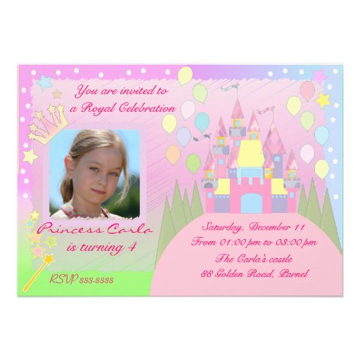 Invitation de fête d'anniversaire de princesse