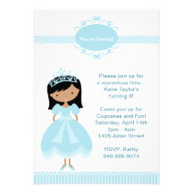 Invitation de fête d'anniversaire de princesse