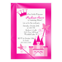 Invitation de fête d'anniversaire de princesse