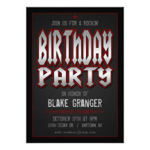 Invitation de fête d'anniversaire de rock