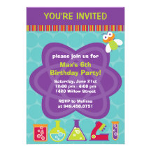 Invitation de fête d'anniversaire de scientifique