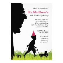 Invitation de fête d'anniversaire de silhouette d'