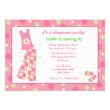 Invitation de fête d'anniversaire de Sleepover