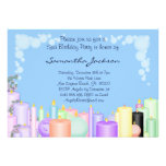 Invitation de fête d'anniversaire de spa de bougie