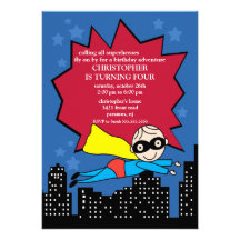 Invitation de fête d'anniversaire de super héros