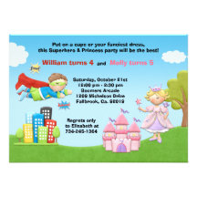 Invitation de fête d'anniversaire de super héros e