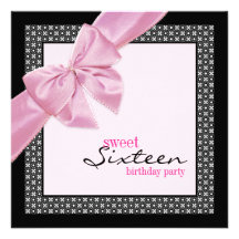 Invitation de fête d'anniversaire de sweet sixteen
