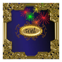 Invitation de fête d'anniversaire de vue d'or de b